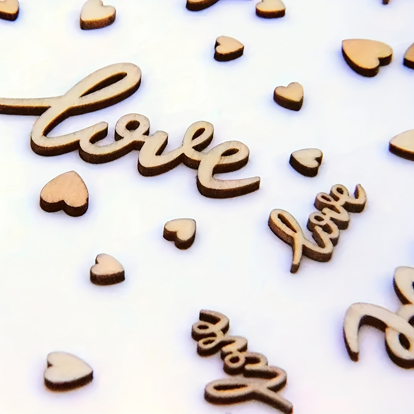 100pcs Wooden Love Confetti Hearts Rustic Wedding Table Decorations DIY Crafts