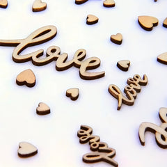 100pcs Wooden Love Confetti Hearts Rustic Wedding Table Decorations DIY Crafts