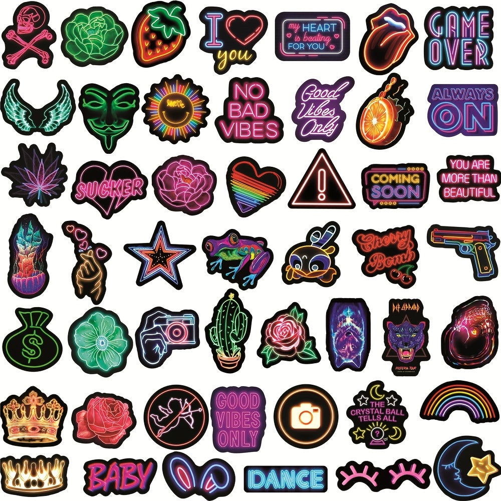 50pcs Waterproof Cartoon Stickers for Cars Computers Skateboards and Suitcases