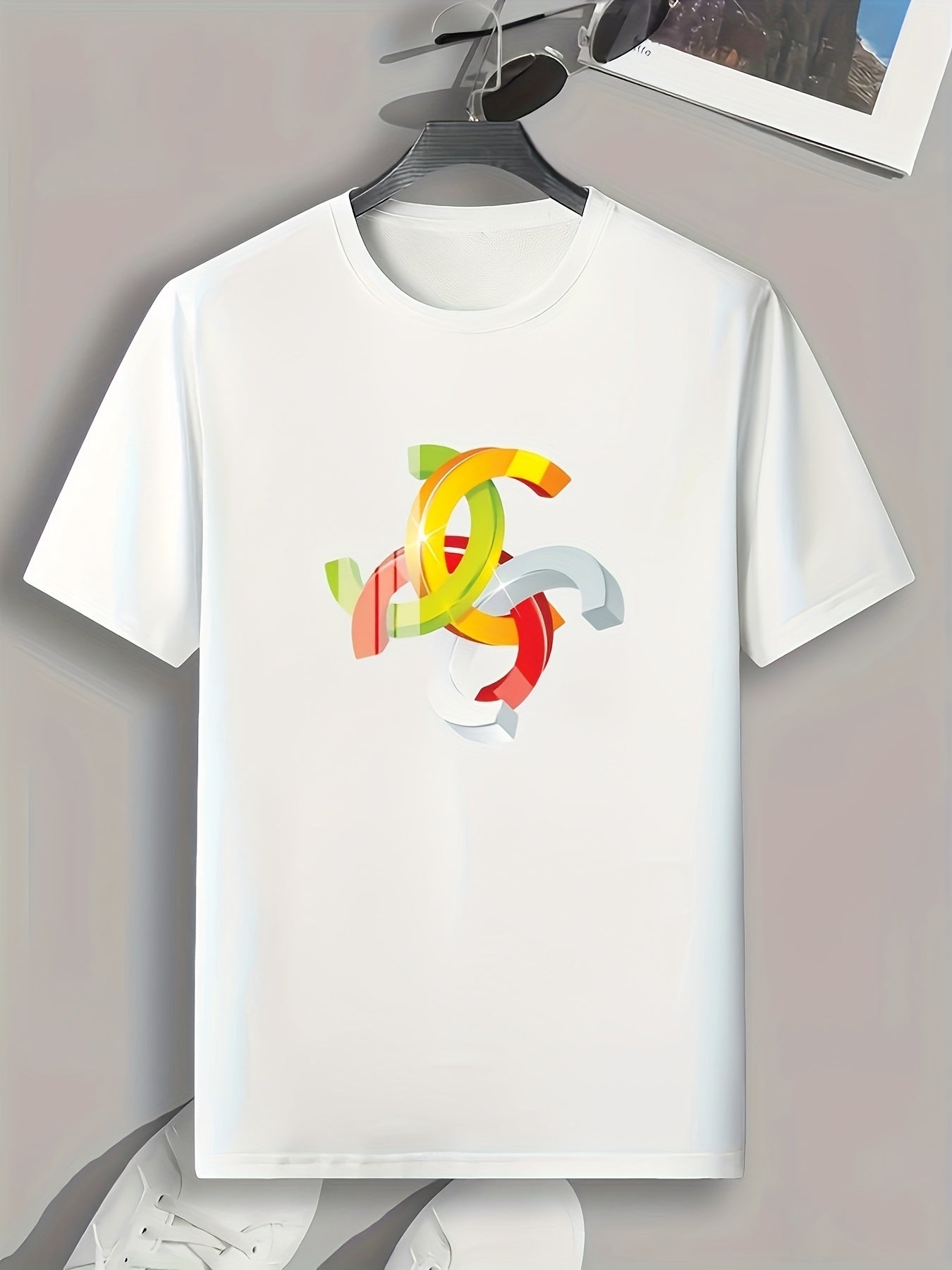 Symbol Pattern Print Men's Sports T-shirt Graphic Tee Men's Summer Outdoor