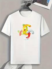 Symbol Pattern Print Men's Sports T-shirt Graphic Tee Men's Summer Outdoor