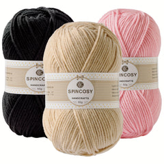 3pcs Mixed Set Crochet Yarn 4 Layers 100 Acrylic Yarn Easy To See Stitch