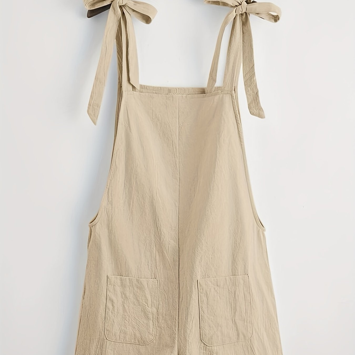 Knotted Wide Leg Romper Solid Sleeveless Pocket Front