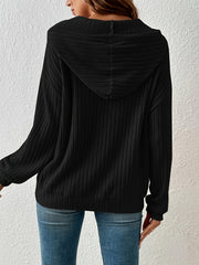 Solid Kangaroo Pocket Hoodie Casual Long Sleeve Drawstring Hoodies Sweatshirt