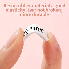 Custom Waterproof Name Ring, Soft Rubber Material, Clear and Eye-catching Design