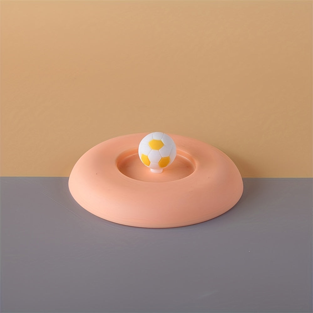 Football Decor Reusable Silicone Cup Cover, Suction Cup Lid