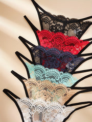 6pcs Sexy Lace Thongs Comfy Breathable Women's Underwear