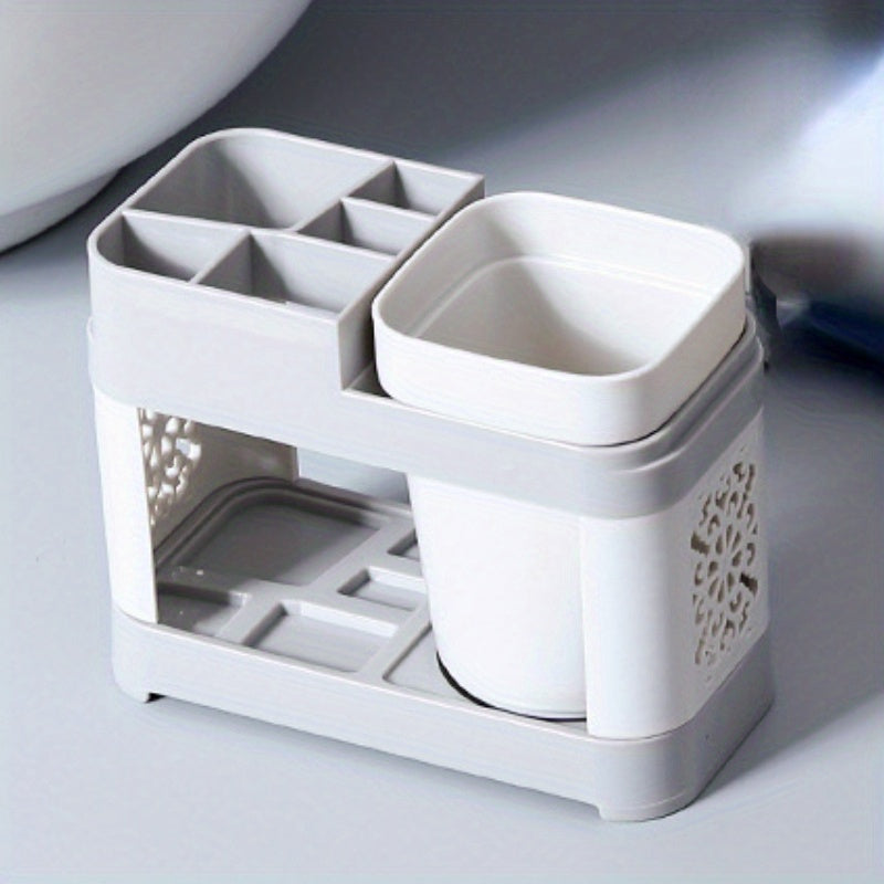 Hollow Toothbrush and Toothpaste Holder Set for Bathroom Storage