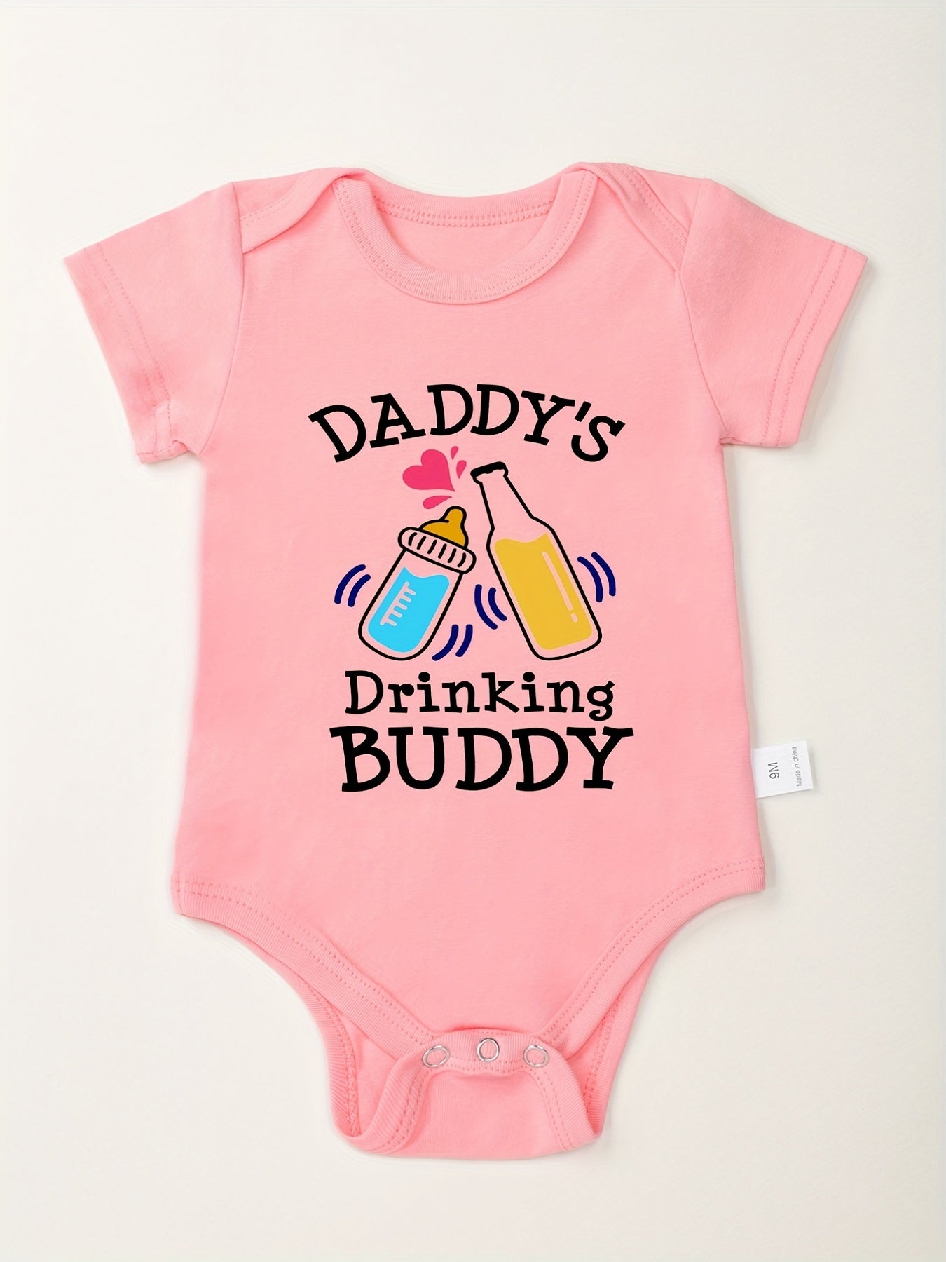 Baby Boys Daddy s Drinking Buddy Short Sleeve Romper