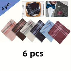 Retro Plaid Handkerchiefs - Set of 12pcs