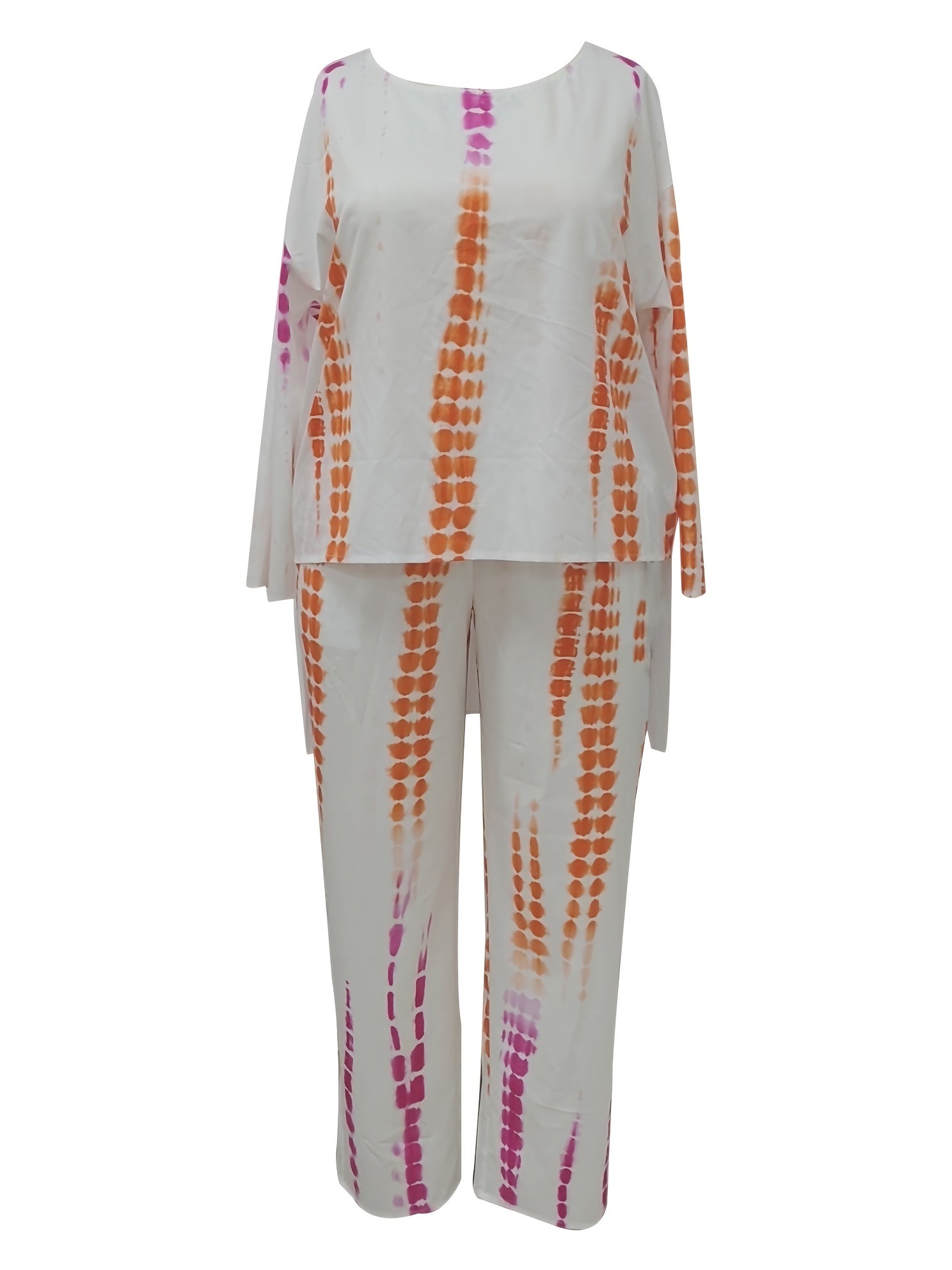 Women's Plus Tie Dye Tunic Top & Pants Set