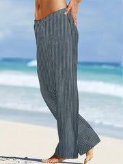 Striped Straight Leg Pants for Women