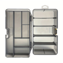 Double Layer Tool Storage Box with Grids & Handles - Screw Organizer