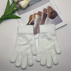 Winter Warm Knitted Gloves Solid Coldproof Gloves