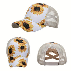 Ponytail Golf Trucker Hat Mesh Baseball Cap Adjustable Sunscreen Dad Hat