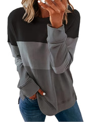 Casual Loose Crew Neck Sweatshirt Long Sleeve Pullover