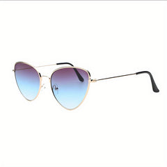 Cat Eye Sunglasses Metal Frame Gradient Lens UV400