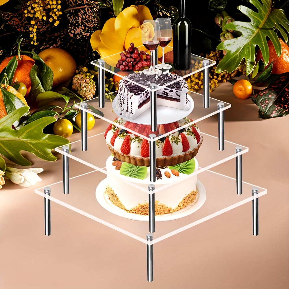4pcs Layer Acrylic Cake Display Stand for Parties