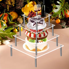 4pcs Layer Acrylic Cake Display Stand for Parties