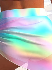 Tie Dye Bikini Set with Cover Up Skort Swimsuit 2 Piece Set
