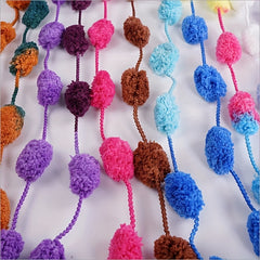 Colorful Thick Ball Yarn Rainbow Pom Pom Polyester Yarn 130g 25m 984in