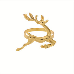 6pcs Christmas Deer Napkin Rings for Table Settings