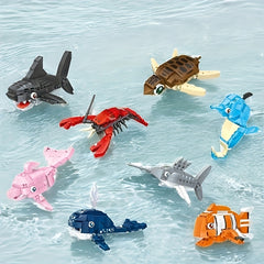 Marine Life Building Blocks Puzzle Shark Crab Model Toy