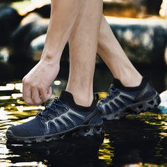 Women's Knitting Flat Sports Sneakers Lace Up Fitness Gym Shoes