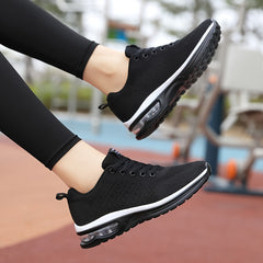 Women's Mesh Air Cushion Running Shoes Lightweight Lace Up Travel Walking Shoes