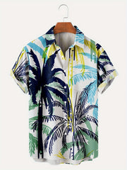 Coconut Palm Pattern Hawaiian Shirt Men's Allover Print Short S