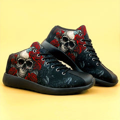 Women's Gothic Skull Print Lace Up Sneakers Outdoor Shoes
