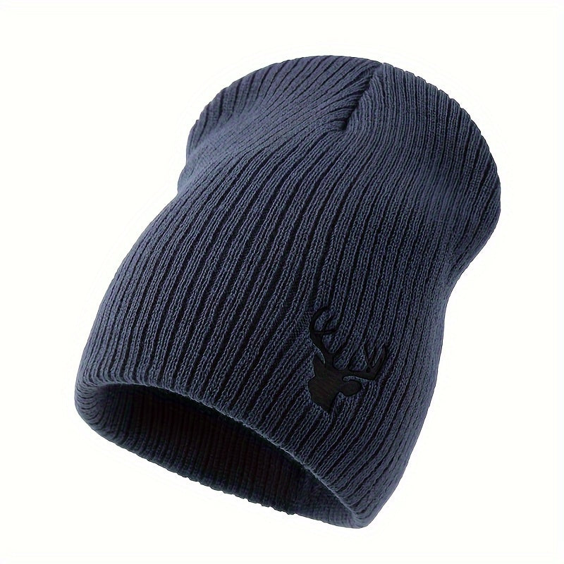 Deer Pattern Knitted Hat Warm Beanie Hat