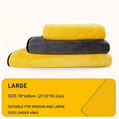 Soft Fiber Dog Bath Towel, Highly Absorbent, Quick Dry Coral Fleece