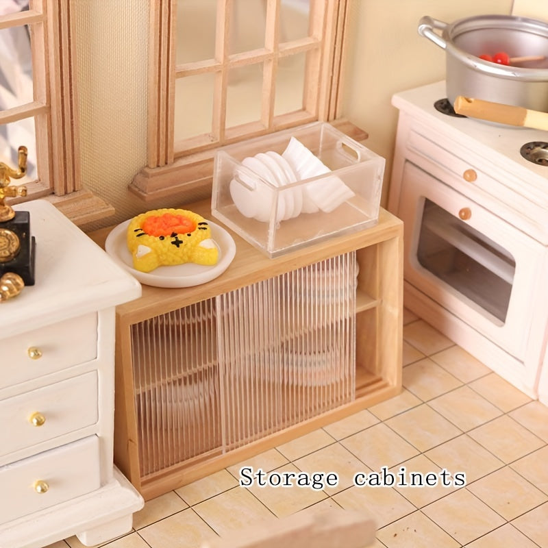 Yellow Acrylic 1:6 Scale BJD Dollhouse Wall Storage Cabinet