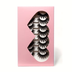 8 Pairs Faux Mink Lashes C Curling Volume for Bold Look