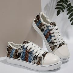 Women's Printed Low Top Sneakers Lightweight Casual Shoes
