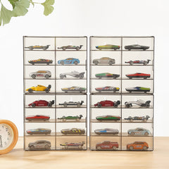 Car Model Storage Box Stackable Wall Mountable Display Rack Clear Grey