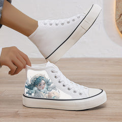 Anime Girl Plush Lined Chunky Sneakers Canvas High Top Shoes