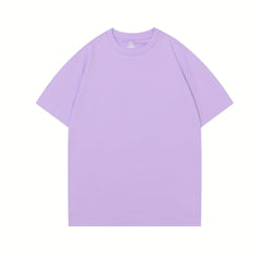 Kids Plain Cotton T Shirt Breathable Crew Neck Short Sleeve Top