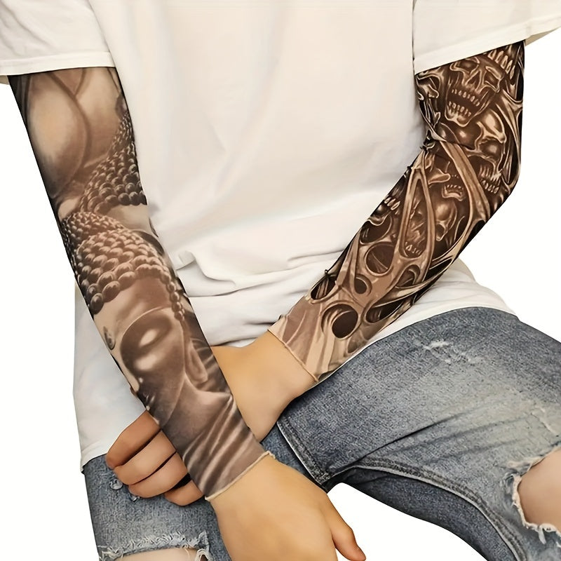 Men's Cooling Arm Sleeves Long Anti slip UV Protection Sports Arm Sleeves