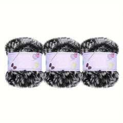 3pcs Faux Fur Yarn for Crochet & Knitting Soft Chunky