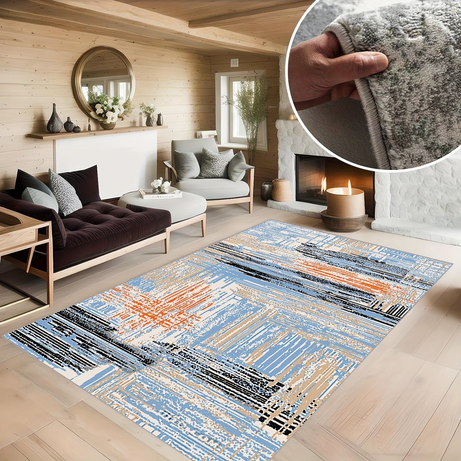Abstract Shading Art Carpet Soft Non Slip Easy to Clean Modern Home Decor