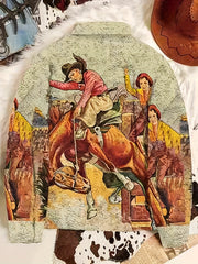 Men's Cowboy Fleece Pullover Sweatshirt Coat