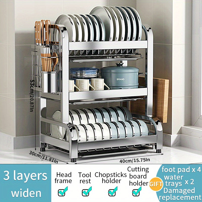 304 Stainless Steel Kitchen Dish Drain Rack for Home Kitchen