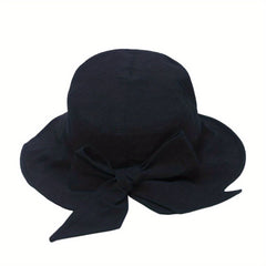 Versatile Sunshade Bucket Hat With Bow for Men Women Daily Shopping Party