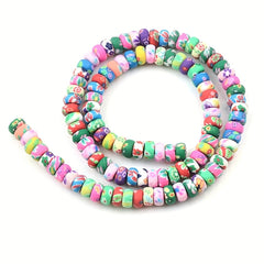 100pcs 3x6mm Colorful Flower Polymer Clay Beads DIY Jewelry Making