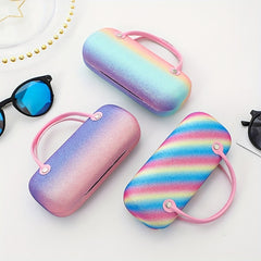 Rainbow Plastic Folding Glasses Case For Girls