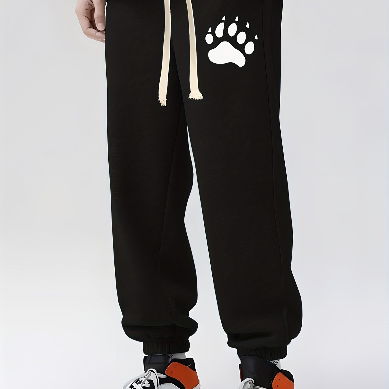 Paw Print Drawstring Sweatpants Men's Casual Pants Spring Summer Wear