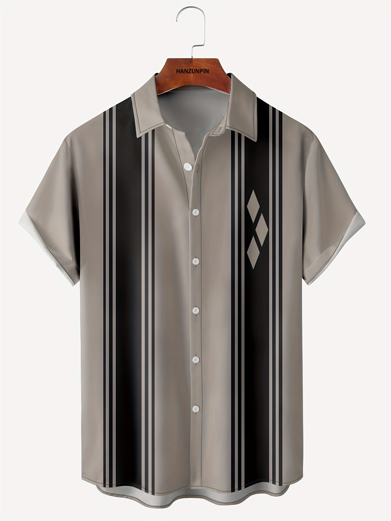 Geometric Print Men's Hawaiian Shirt for Summer Vacation