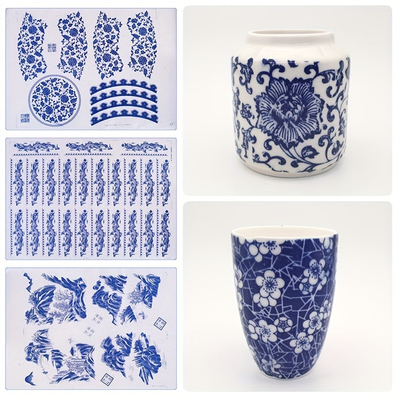 1PC Ceramic Glaze Flower Paper Jingdezhen High Temperature Underglaze Paste Flow